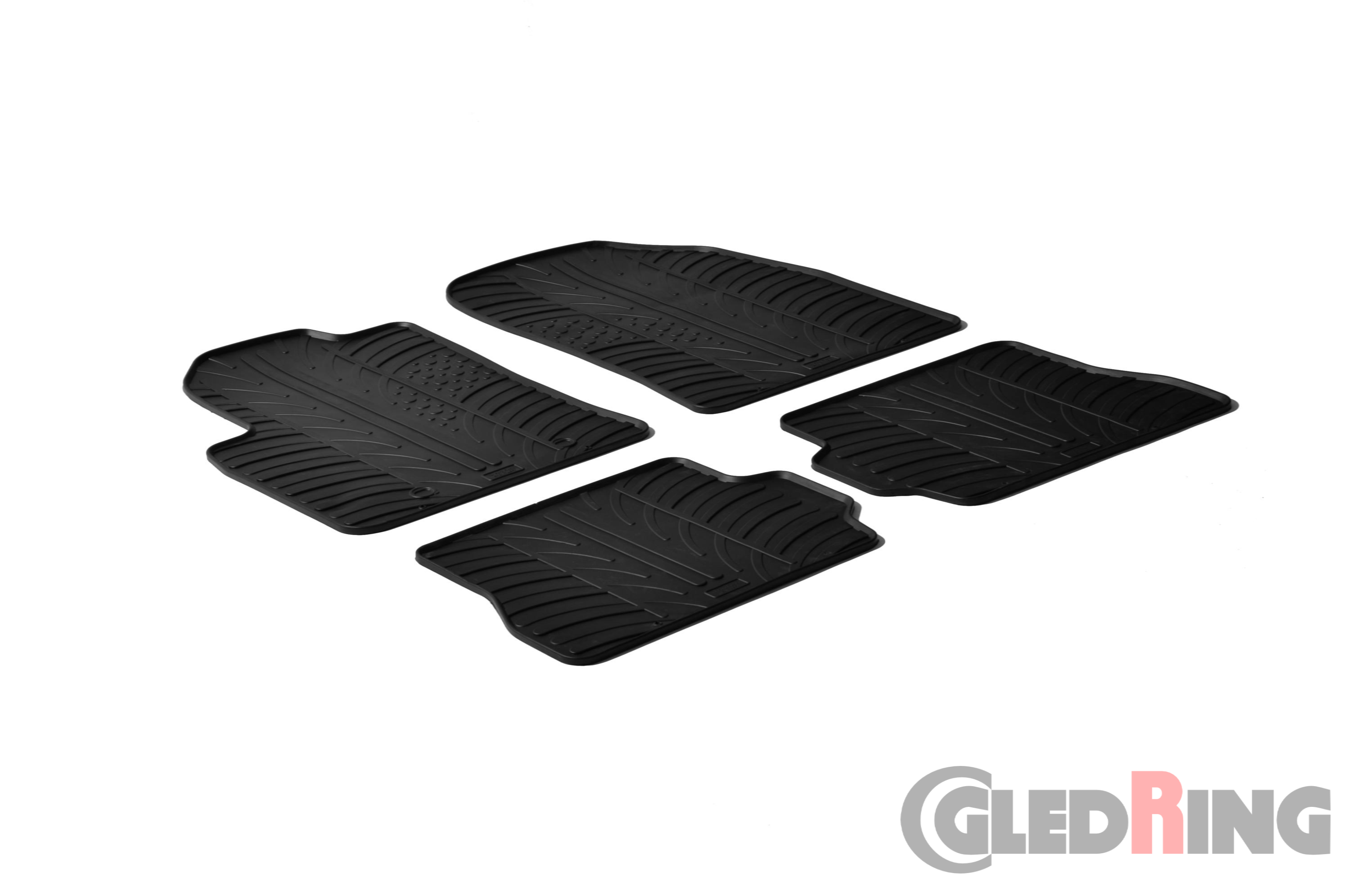 Original Gledring Passform Fußmatten Gummimatten 4 Tlg.+Fixing - Ford Fusion 2001-2011